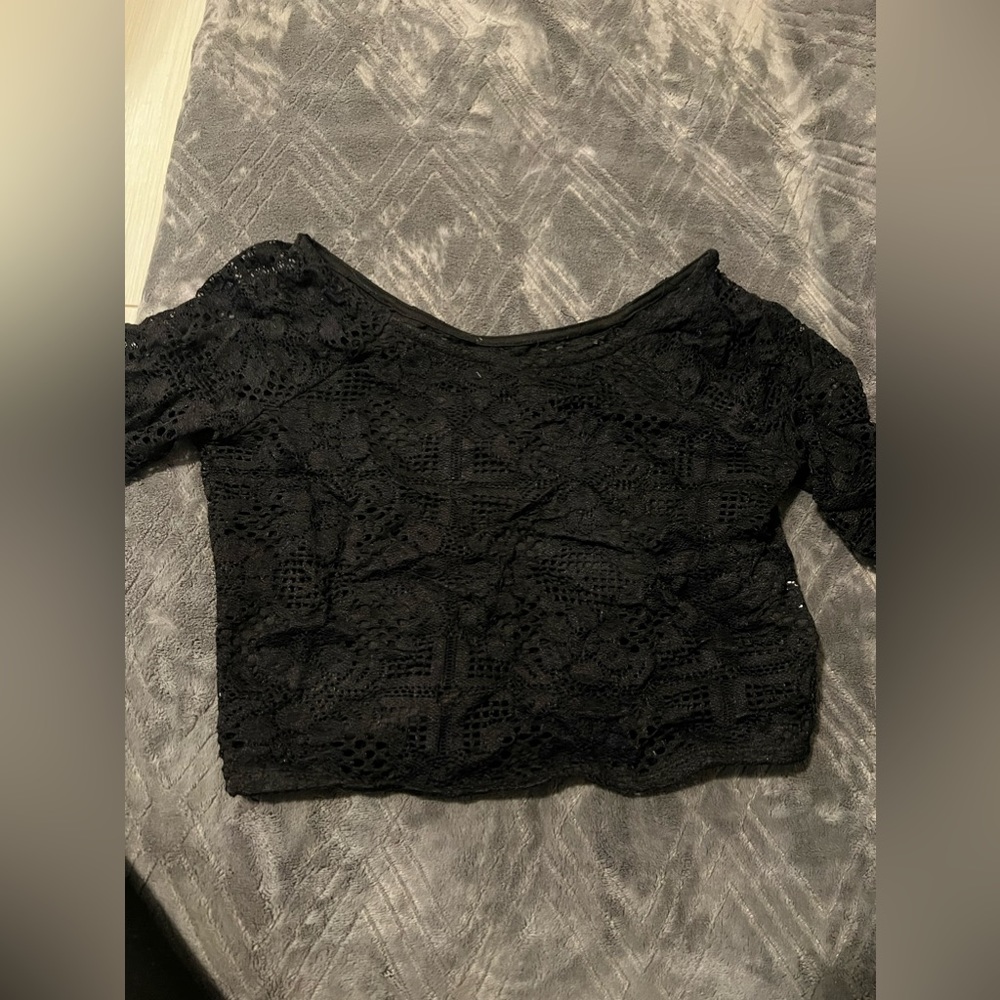 Lacy black cropped top